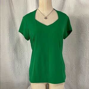 Carmen Marc Valvo Emerald Short Sleeve Top
